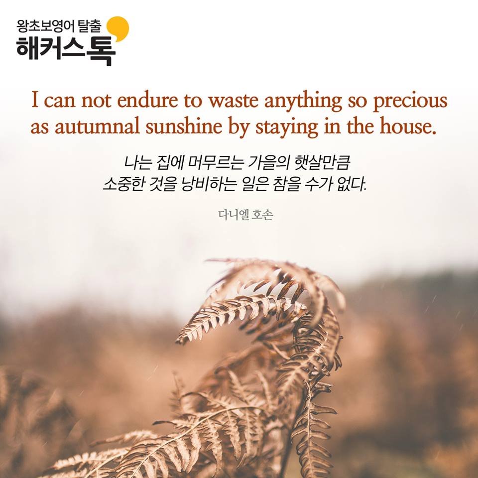 가을에 어울리는 영어명언으로 영어공부하기 : 네이버 포스트