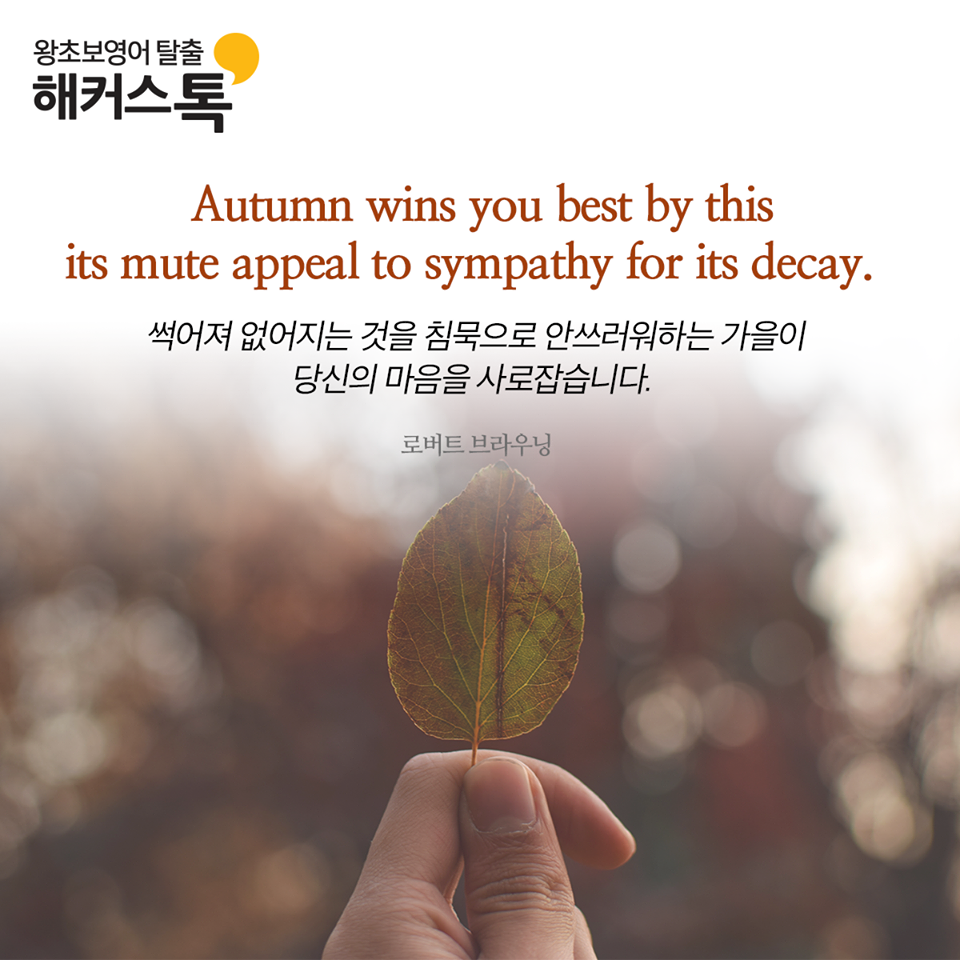 가을에 어울리는 영어명언으로 영어공부하기 : 네이버 포스트