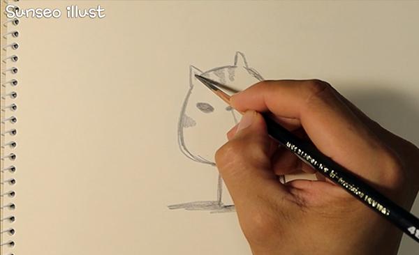 연필손그림 귀여운 고양이 그리기 그림강좌 : 네이버 포스트