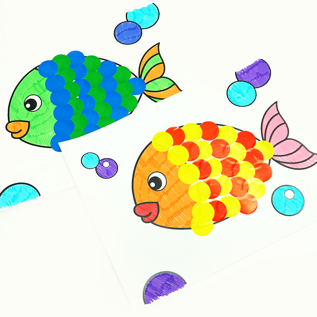 스티커 놀이로 물고기 만들기 쉬운 유아미술 : 네이버 포스트