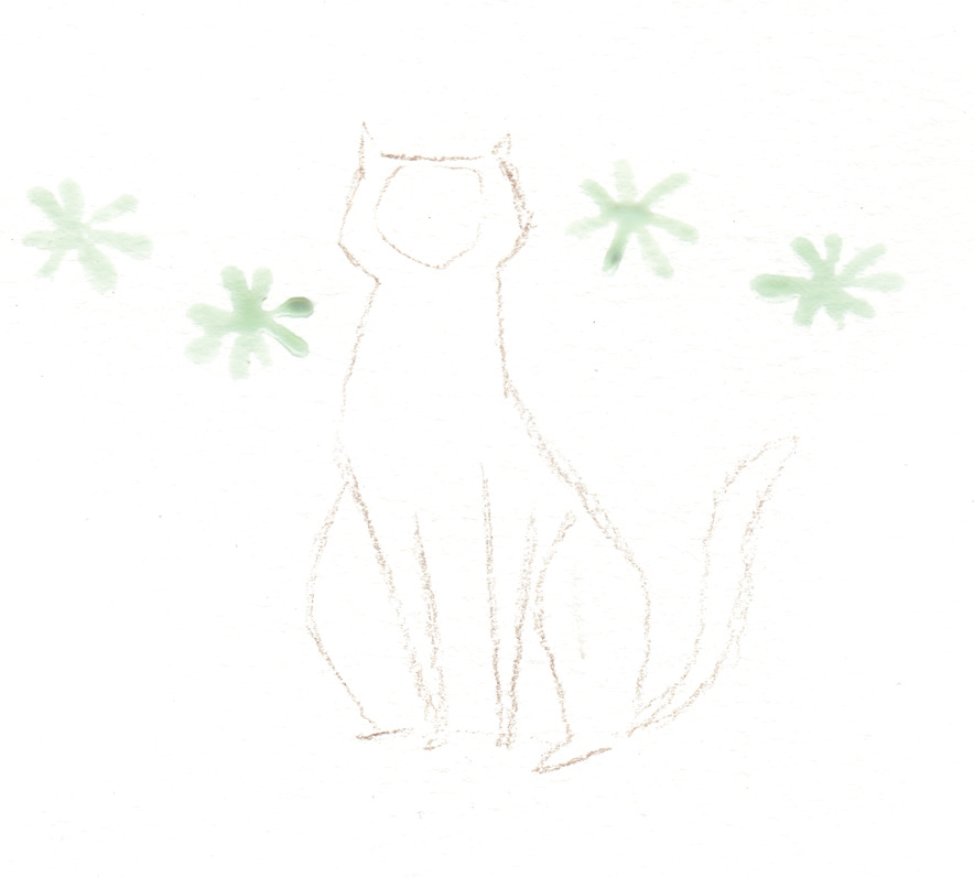 즐거운 수채화 : 정원의 고양이 그리기 : 네이버 포스트