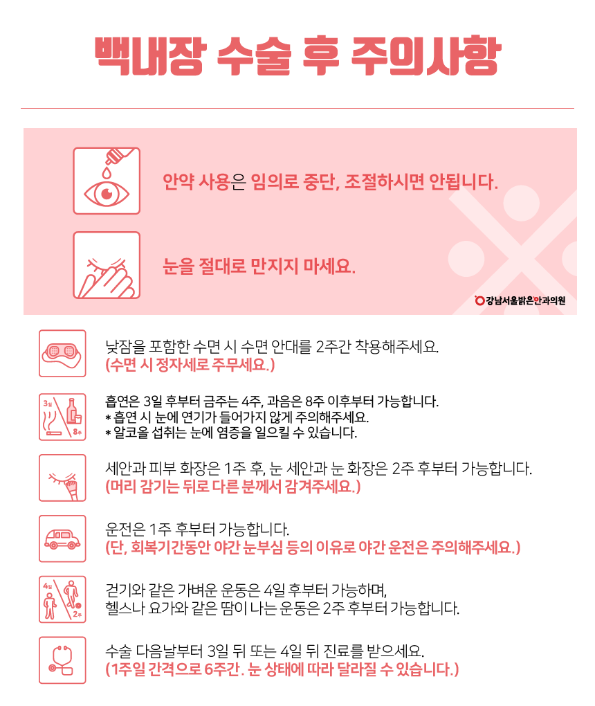 노안백내장수술 주의사항 체크