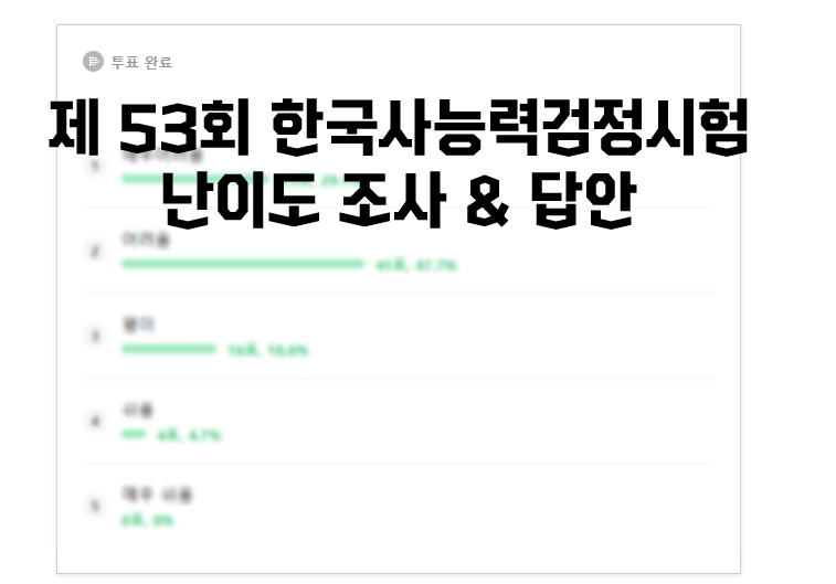 images 한국사능력검정시험 53회 난이도 íë¥ê² ëì´ë 53í íêµì¬ ì ëµ ëì´ë ì¤ìê°ì¼ë¡ íì¸ ê°ë¥í©ëë¤ ë¤ì´ë² í¬ì¤í¸