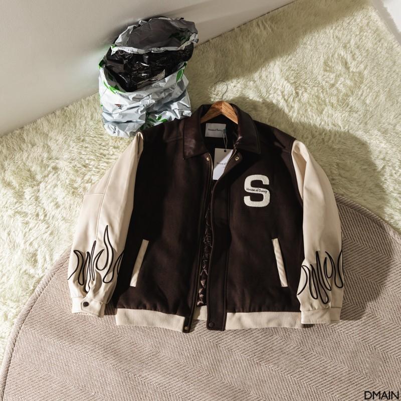 Shop Louis Vuitton 2021-22FW Chains camo varsity jacket (1A7X1R